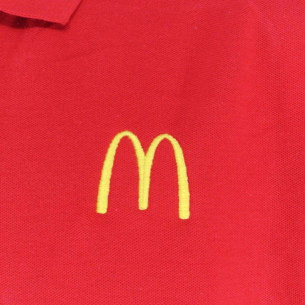 McDONALD'S Fast Food Employee Uniform Polo Shirt Red NEW Size M Medium - Picture 5 of 7